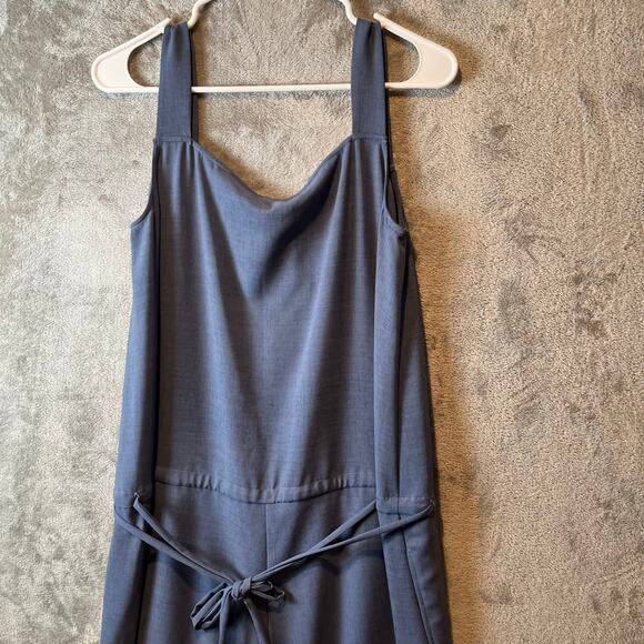 Nap Loungewear Blue Drawstring Relaxed Fit Wide Leg Jumpsuit Size Medium New - Picture 4 of 8